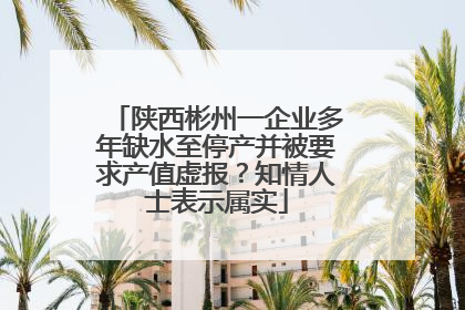 陕西彬州一企业多年缺水至停产并被要求产值虚报？知情人士表示属实