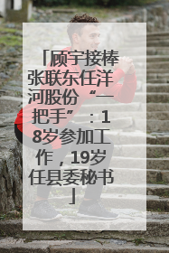 顾宇接棒张联东任洋河股份“一把手”：18岁参加工作，19岁任县委秘书