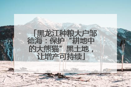 黑龙江种粮大户邹德海：保护“耕地中的大熊猫”黑土地，让增产可持续