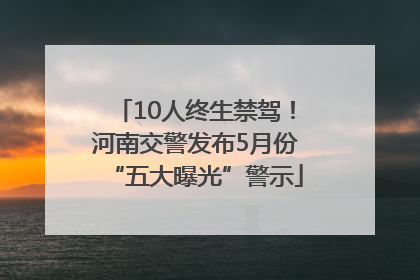 10人终生禁驾！河南交警发布5月份“五大曝光”警示