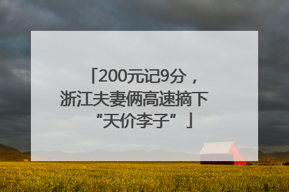 200元记9分，浙江夫妻俩高速摘下“天价李子”