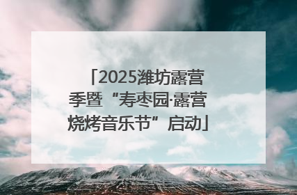 2025潍坊露营季暨“寿枣园·露营烧烤音乐节”启动