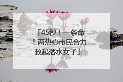 45秒！一条命！两热心市民合力救起落水女子