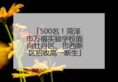 500名！菏泽市万福实验学校面向牡丹区、鲁西新区招收高一新生