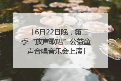 6月22日晚，第二季“放声歌唱”公益童声合唱音乐会上演