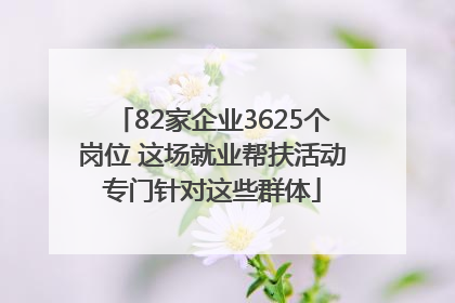 82家企业3625个岗位 这场就业帮扶活动专门针对这些群体