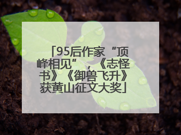 95后作家“顶峰相见”，《志怪书》《御兽飞升》获黄山征文大奖
